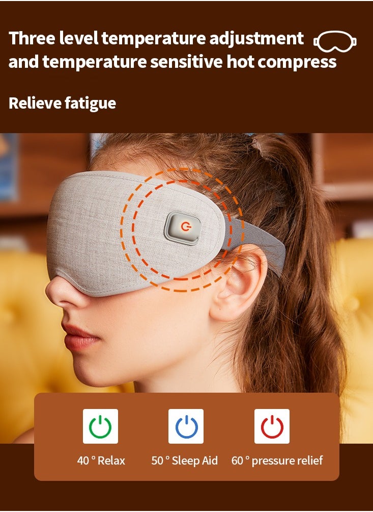 MileMelo Graphene Heating And Warmth Eye Mask, Lightweight, Portable, Travel, Camping, Hot Compress, 3-Stage Temperature Control, Soothing Sleep Eye Mask (Honeycomb Technology Fabric)  - Image 5