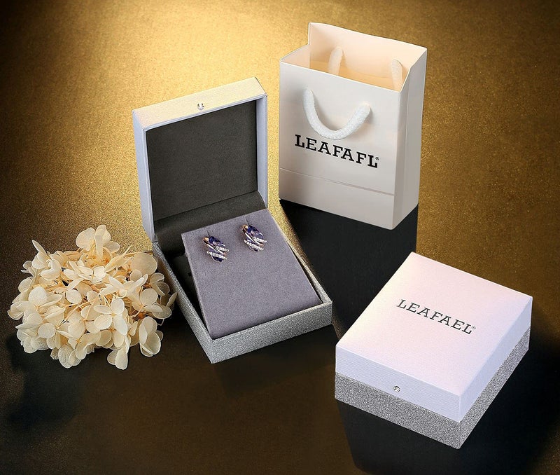 Leafael Wish Stone Stud Earrings with Tanzanite Purple Birthstone Crysal for February, 18K Rose Gold Plated - Image 5