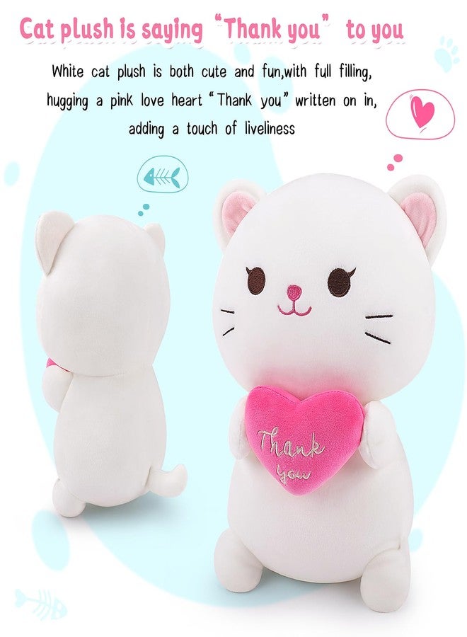 Achwishap Cat Stuffed Animal-Thank You Cat Plush,14” Cats Plush Toys Birthday Gifts for Kids,Cute Plushies Soft Kitten Plushies Kawaii Stuffed Huggging Pillow,Gratitude Animal Pillow for Adults,White - Image 5