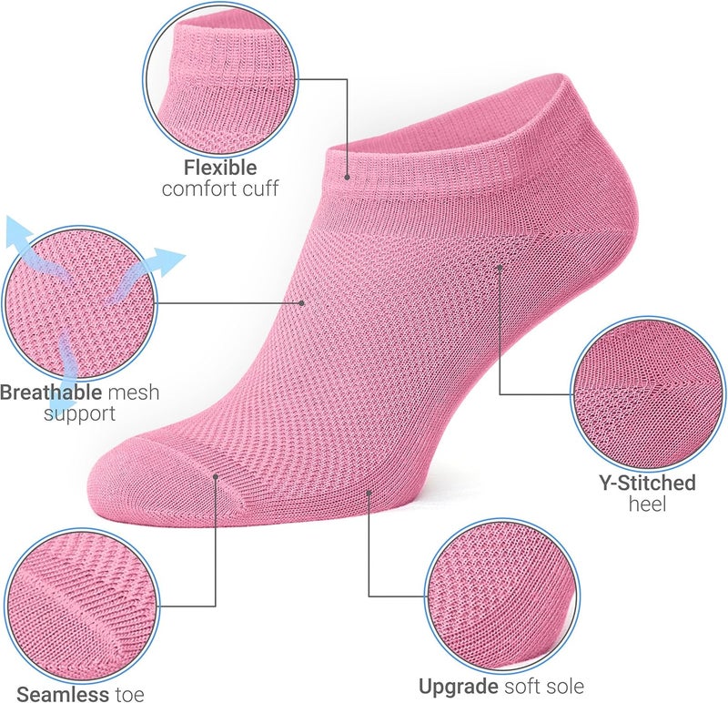Duna Womens Socks, Ultra Thin Breathable Cotton Ankle Socks for Women, Athletic Running Low Cut No Show - Image 2