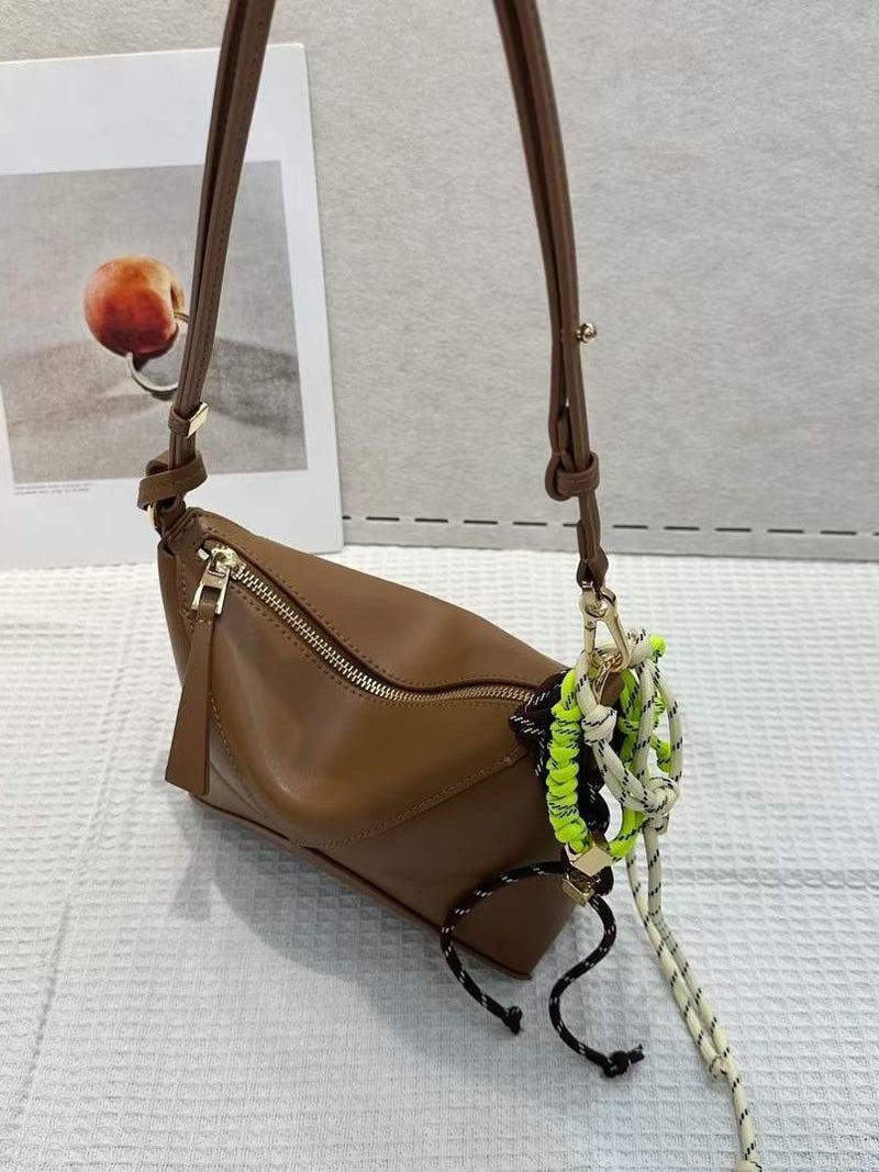 Explosive Genuine Leather Women'S Bag Folding Underarm Bag High-Grade Geometric Crossbody Bag Women'S Fashion Commuter Shoulder Bag - Image 4