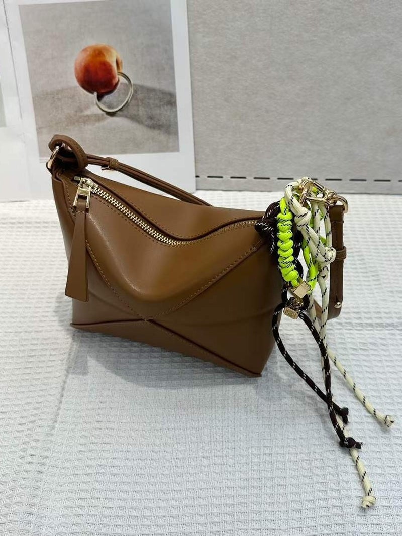 Explosive Genuine Leather Women'S Bag Folding Underarm Bag High-Grade Geometric Crossbody Bag Women'S Fashion Commuter Shoulder Bag - Image 5