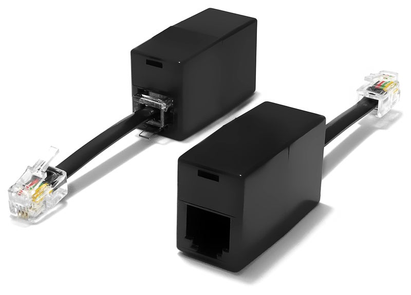 AmzDeals 2Pack RJ11 to RJ9 Adapter Female RJ11 6P4C Jack to Male RJ9 4P4C Plug