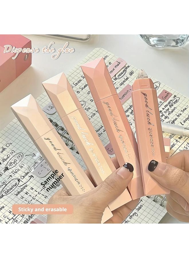 عصي غراء نقطية ثنائية الطرف بتدرج وردي 4 قطع، إمدادات حرفية قابلة للمسح كبيرة السعة دوارة - Image 1