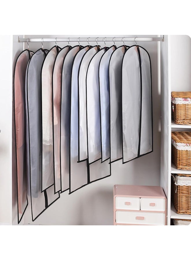 Extra Long Dress Garment Bags 60in Clear Hanging Lightweight Breathable Dust Cover with Study Full Zipper for Storage Clothes and Travel Pack of 6 - Image 4