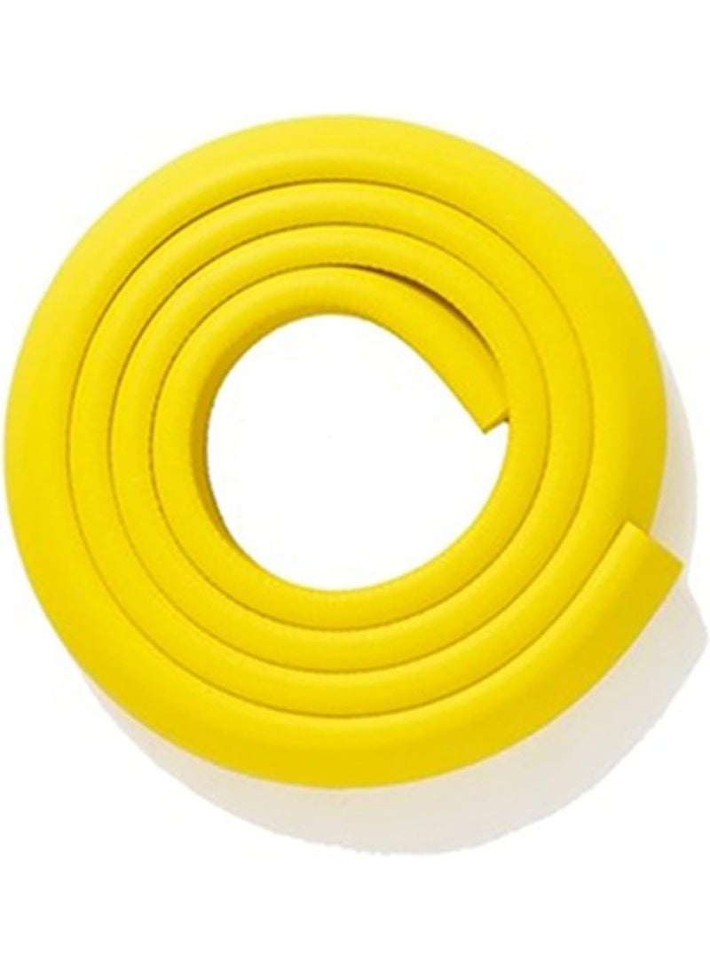 Protective edge strip for child safety, 2-meter foam pad, safety shock absorber for table corners, yellow color. - Image 1