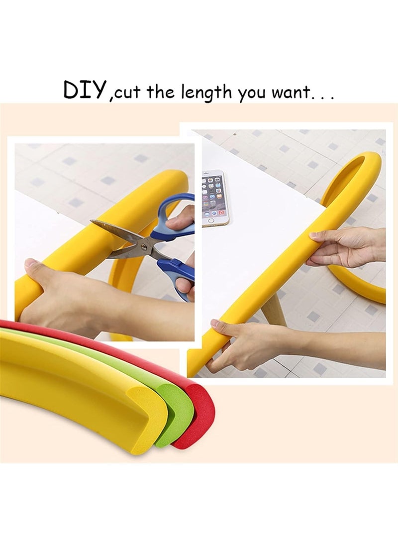 Protective edge strip for child safety, 2-meter foam pad, safety shock absorber for table corners, yellow color. - Image 3