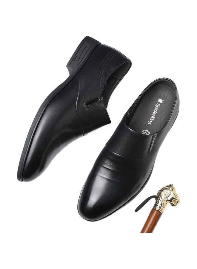 Spider King Men'S Shoes, Spring And Autumn Men'S Business Leather Shoes, Soft Leather Comfortable Formal Shoes, Work Shoes, Black, Size 40 - Image 3