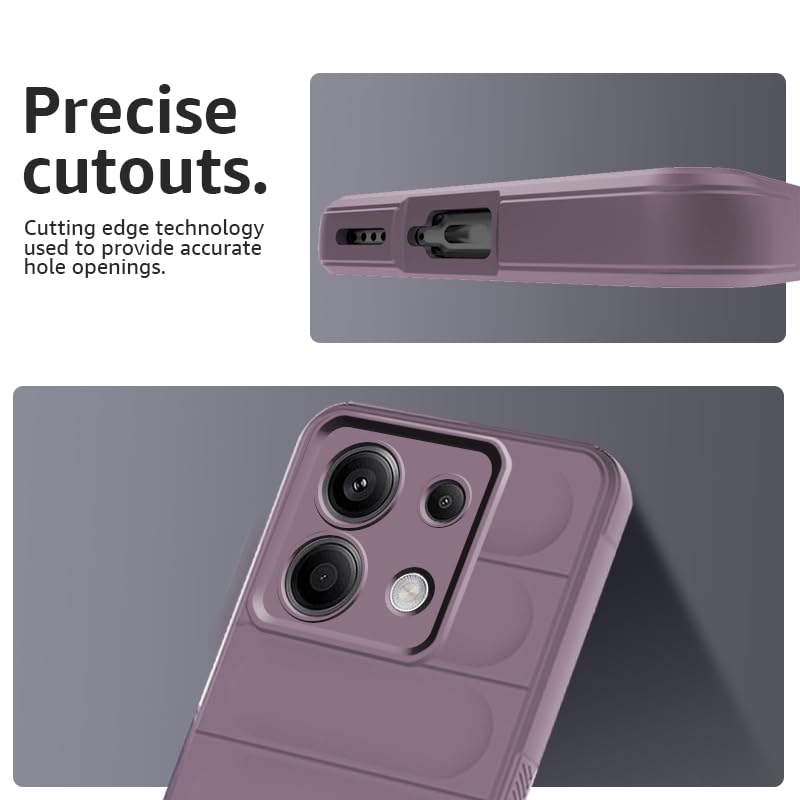 Winble Down Jacket Series Silicone Back Cover Case for Mi Redmi Note 13 Pro 5G | Camera Protection Anti-Slip Grip Design | Protective Back Cover Case for Redmi Note 13 Pro 5G (Lavender) - Image 2