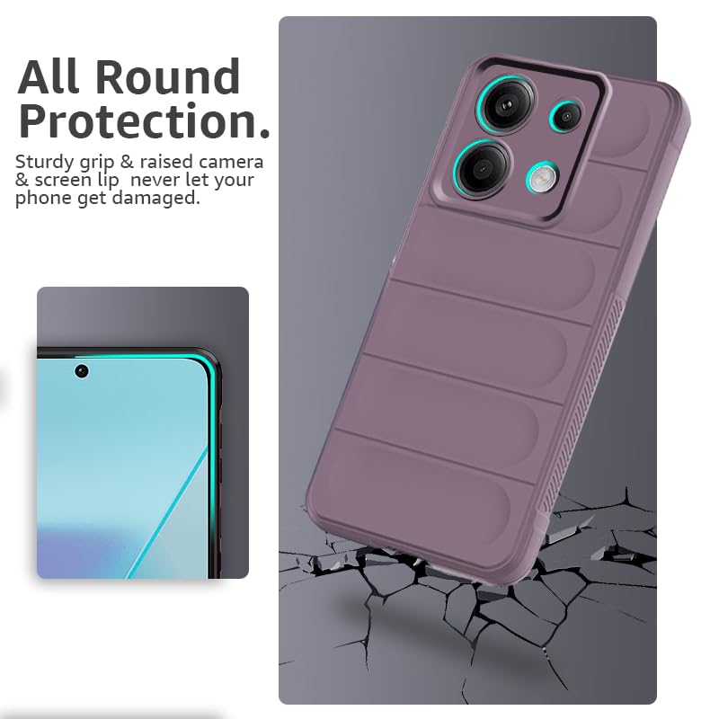 Winble Down Jacket Series Silicone Back Cover Case for Mi Redmi Note 13 Pro 5G | Camera Protection Anti-Slip Grip Design | Protective Back Cover Case for Redmi Note 13 Pro 5G (Lavender) - Image 3
