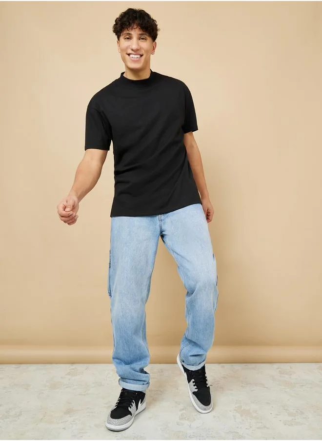 Styli Mock Neck Oversize T Shirt