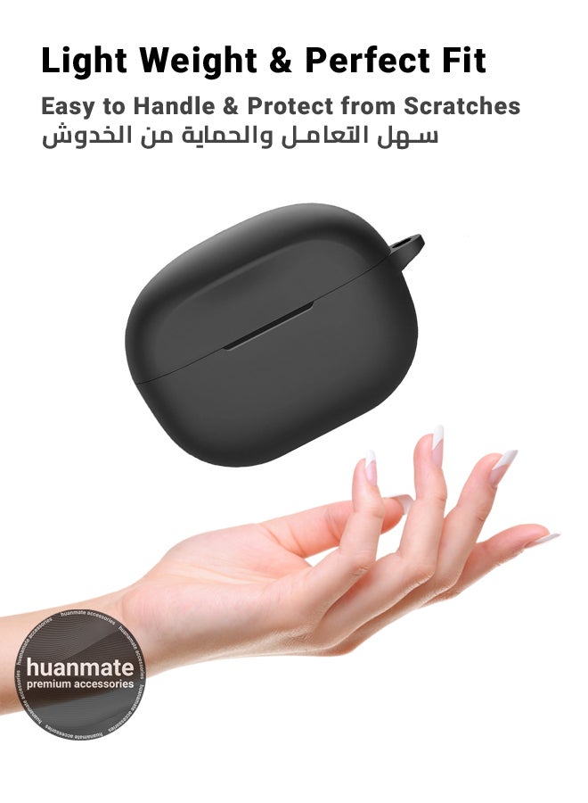huanmate Anker SoundCore Life Note 3i Silicone Case Cover - Black - Made with Soft Silicone, Lightweight & Durable - Stylish Design, Accurate Cut-outs, Easy Installation & Removal - Image 3