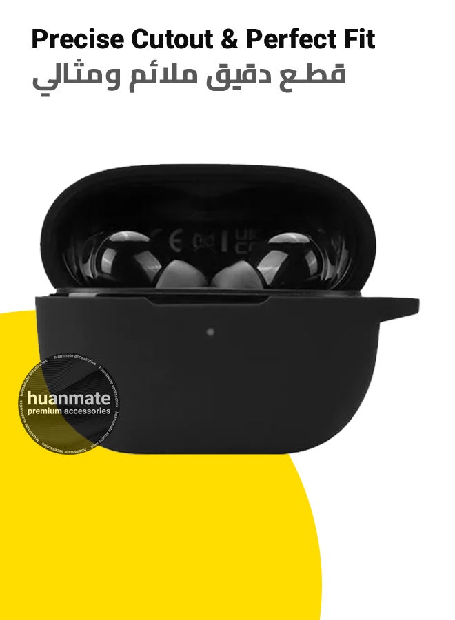 huanmate Anker SoundCore Life Note 3i Silicone Case Cover - Black - Made with Soft Silicone, Lightweight & Durable - Stylish Design, Accurate Cut-outs, Easy Installation & Removal - Image 2