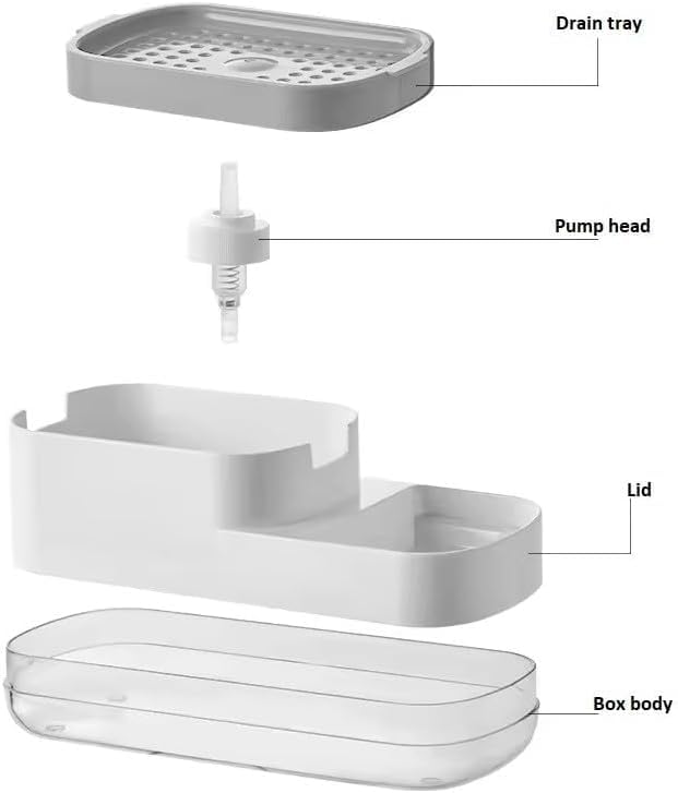 Wrixty Sponge Soap DispenserSoap Dispenser with Sponge Holder for Kitchen Space Saving 2 in 1 Kitchen Accessories for Sponge Wipes Brushes Dishwashing Balls Rags - Image 2