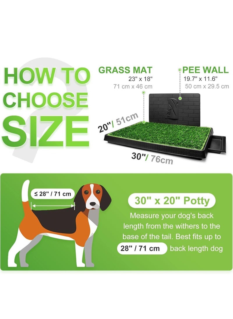 TRASSLE - Large Dog Grass Pad with Tray, Puppy Turf Potty Reusable Training Pads with Pee Baffle, Artificial Grass Patch for Indoor and Outdoor Use, Ideal for Small and Medium Dogs,76×51CM - Image 1