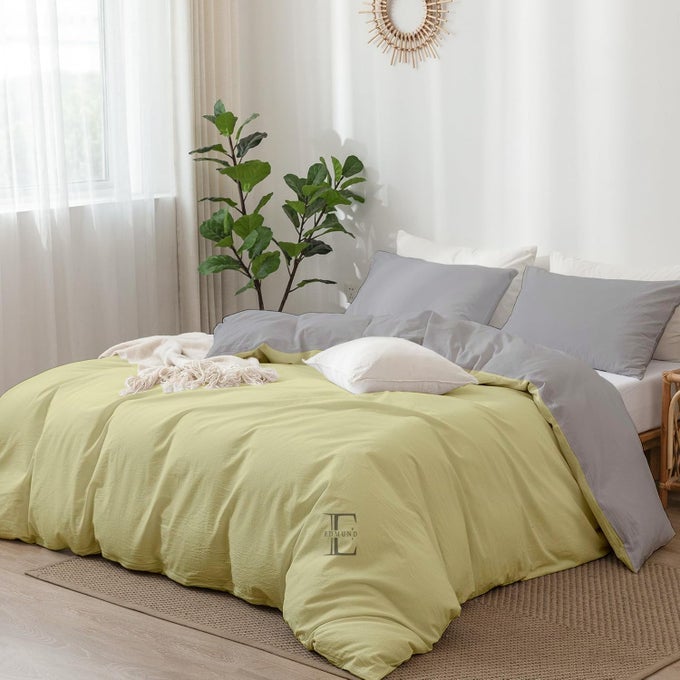 BRUSHED MICROFIBER KING SIZE REVERSIBLE DUVET COVER SETCOMFORTER COVERRAJAI COVERBLANKET COVER 92X106 INCH QUILT COVER KING SIZE WITH ZIPPER PILLOW COVER IVORY SILVER