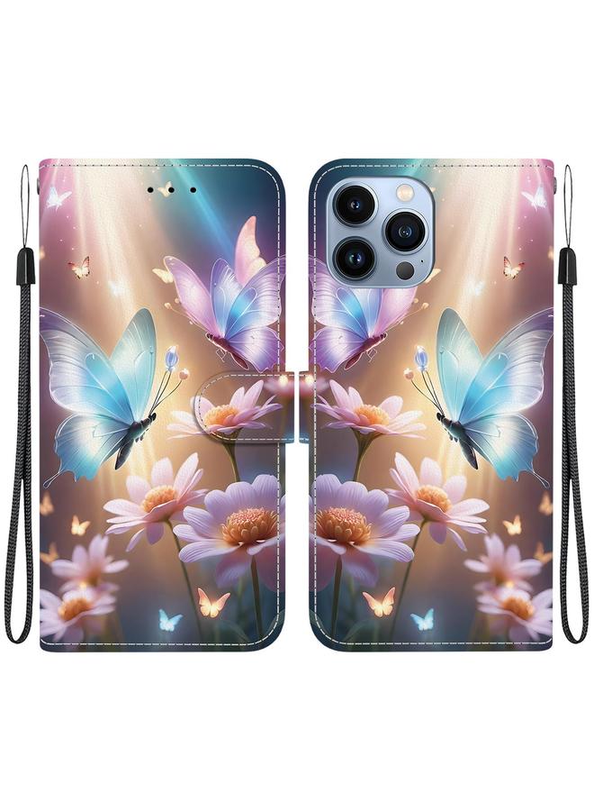 S-TOP Case For iPhone 14 Pro Crystal Texture Colored Drawing Leather Phone Case - Image 1