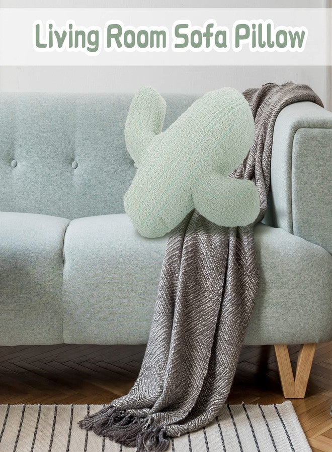 Maitys 16 Inches Cactus Shape Throw Pillow Cute 3D Plush Cactus Shaped Throw Pillow Decorative for Sofa Office Bed Cushion(16.4 x 13 Inch) - Image 3