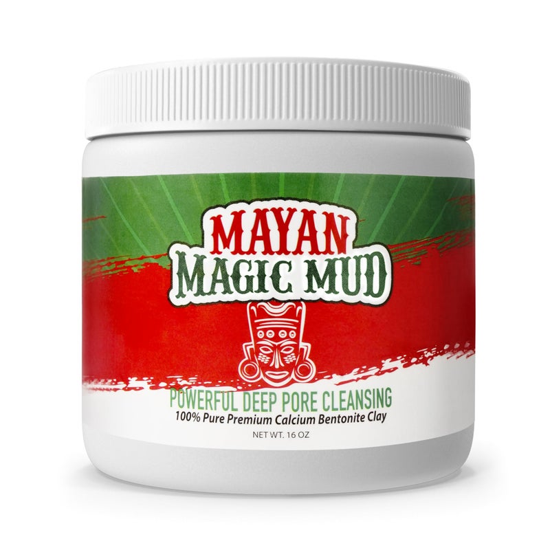 Mayan Magic Mud Powerful Deep Pore Cleansing Calcium Bentonite Clay 1 lb Natural Face Mask Peel for Men and Women USA Made Full Facial Skin Care Spa Level Skin Cleanser Beauty Products
