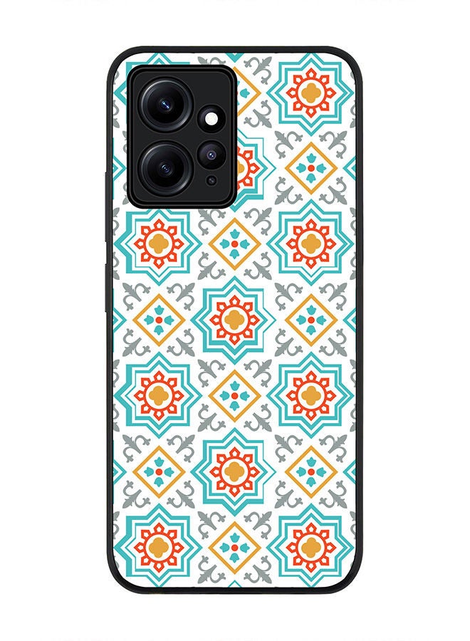 Stylizedd Rugged Black edge case for Redmi Note 12 4G Slim fit Soft Case Flexible Rubber Edges Anti Drop TPU Gel Thin Cover - Moroccan Mosaic - Image 1