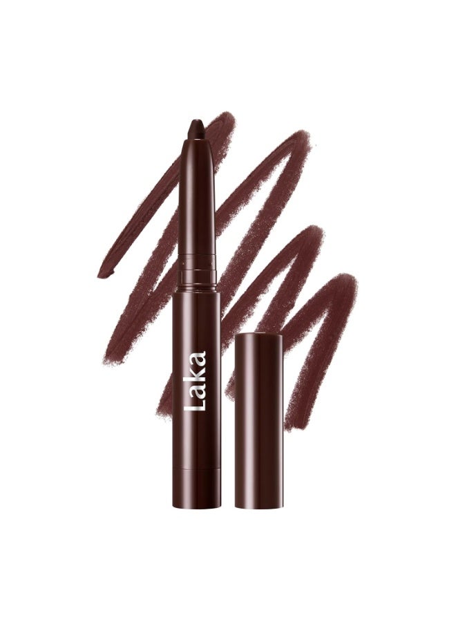 Laka Lip Liner - Smooth & Blendable Soft Matte Lip Contour Pencil for Shaping & Overlining Lips | Waterproof Formula, Oil-Cleanse Off, Long-Lasting Wear | #08 Burnt Brown - Image 1