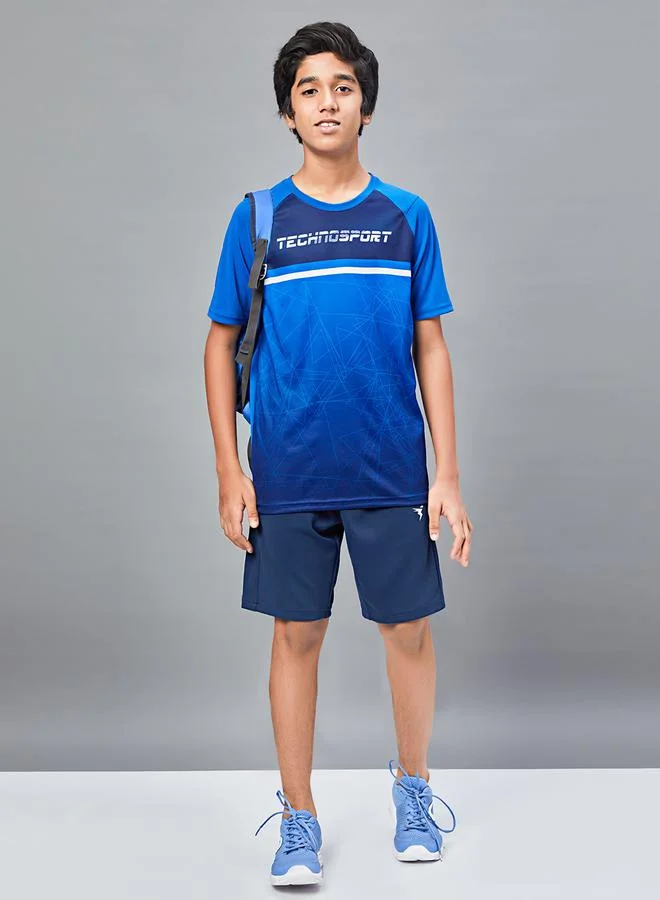 Technosport Printed Slim Fit T-Shirt with Technolite by Styli