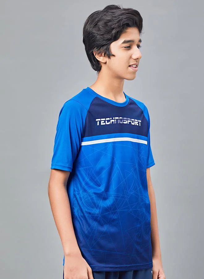 Technosport Printed Slim Fit T-Shirt with Technolite by Styli