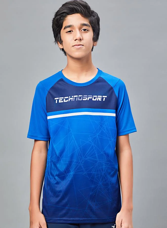 Technosport Printed Slim Fit T-Shirt with Technolite by Styli