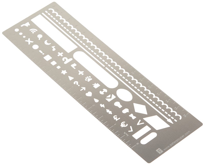 Peter Pauper Press Metal Stencil Bookmark for Bullet Journals, Hardcover - Image 2