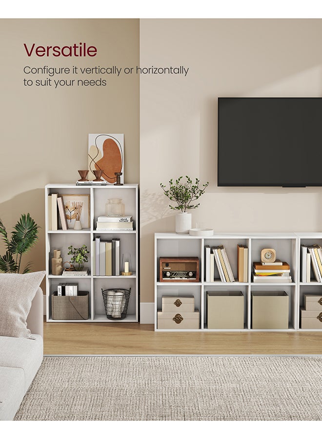 VASAGLE Bookcase, Shelf, Storage Cabinet with 6 Compartments, Freestanding Bookcase, Cube Bookcase, for Living Room, Office, Dining Room, Cloud White - Image 3