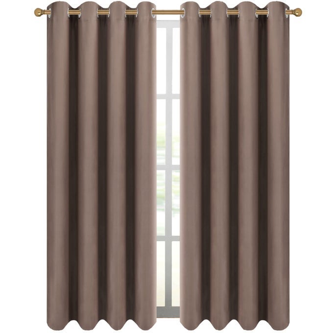 CAPPUCCINO GROMMET BLACKOUT CURTAINS FOR BEDROOM THERMAL INSULATED ROOM DARKENING CURTAINS DRAPES 52 X 84 2 PANELS