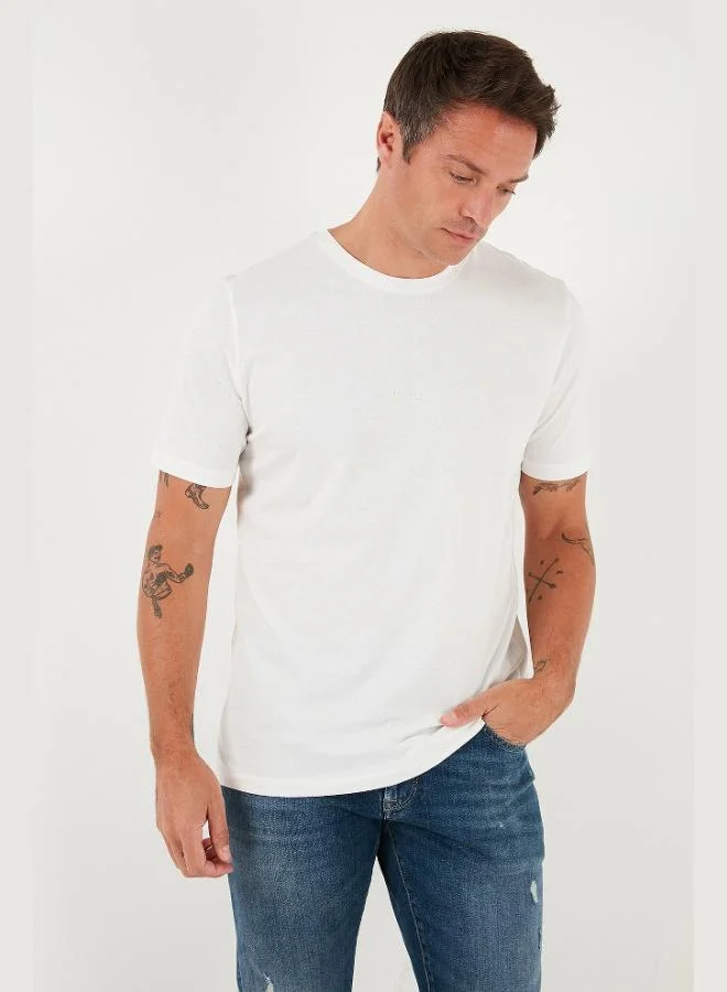 Buratti  Buratti Detailed Cotton Regular Fit Crew Neck T-Shirt Men's T-Shirt 59020203 for Men | Best Price UAE