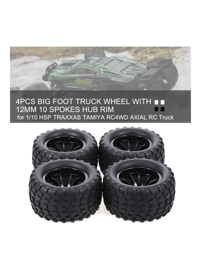 NIBEMINENT 4-Piece Big Foot Truck Wheel With 12mm 10 Spokes Hub Rim Set - Image 1