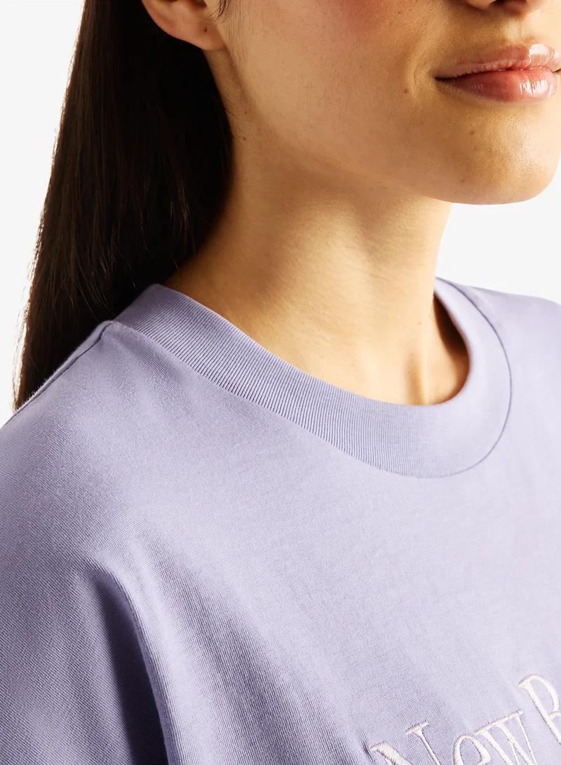 New Balance DARK SMOKED VIOLET (DSV) Trackside Oversized T-Shirt for Women | Best Price UAE