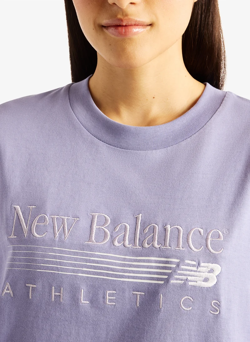 New Balance DARK SMOKED VIOLET (DSV) Trackside Oversized T-Shirt for Women | Best Price UAE