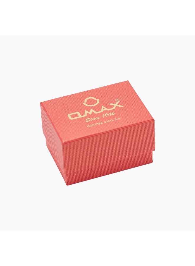 OMAX ساعة أنالوج ذهبية بقرص أحمر للنساء - Image 4