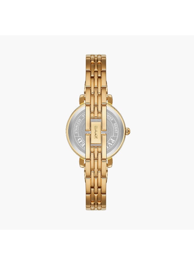 OMAX ساعة أنالوج ذهبية بقرص أحمر للنساء - Image 3