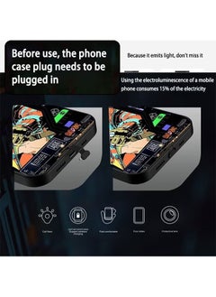 Generic With LED iPhone 15 Pro  Case,Colorful Glowing Tempered Glass Back Cover Bumper Shockproof,for Cool Women and Trendy Men,Protective Lens protector Voice Call Flash Wireless Charging Accessory  - Image 4