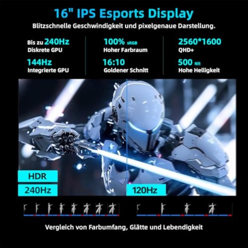Radiant 16 Gaming Laptop, Intel Core i7-14700HX, NVIDIA GeForce RTX 5070 8GB 115W, 16 QHD+ 240Hz 100 DCI-P3, 32GB DDR5, 1TB SSD, RGB Backlit Keyboard, Wi-Fi 6, Windows 11 Pro, Black - Image 4
