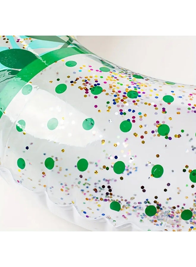 Goolsky 90#Durable PVC Inflatable Swim Tube with Multi-Pattern Design - Round Summer Pool Float for & Adults, Perfect for Beach & Pool Fun, Beach Fun Essentials | Floral Swim Ring | Shiny Textured Surface, Inflatable Pool - Image 2