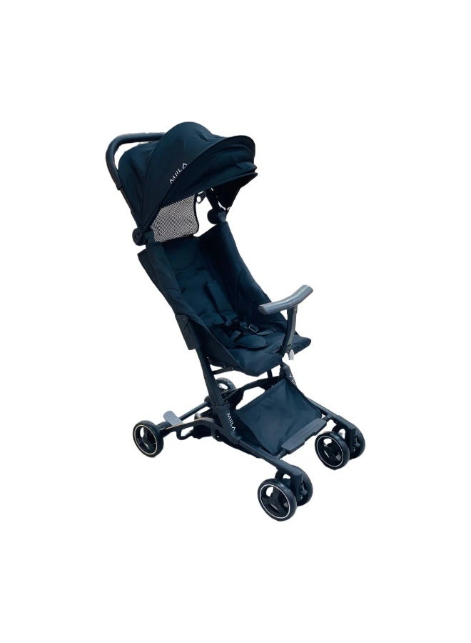 Miila Travel Baby Stroller 6+ Months, Lightweight & Compact Fold, Black, Easy Maneuver Pushchair for Travel & Everyday Use - Image 1