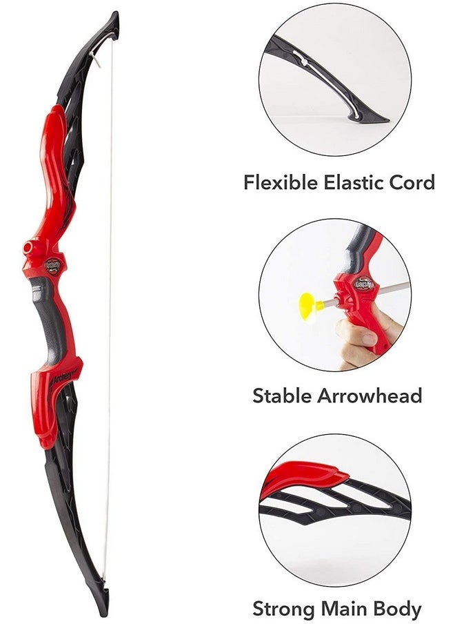 Tec Tavakkal Tavakkal Kids Bow & Arrow Toy, Boys And Girls Basic Archery Set Outdoor Hunting Game With 3 Suction Cup Arrows, Target & Quiver (Red)  - Image 3