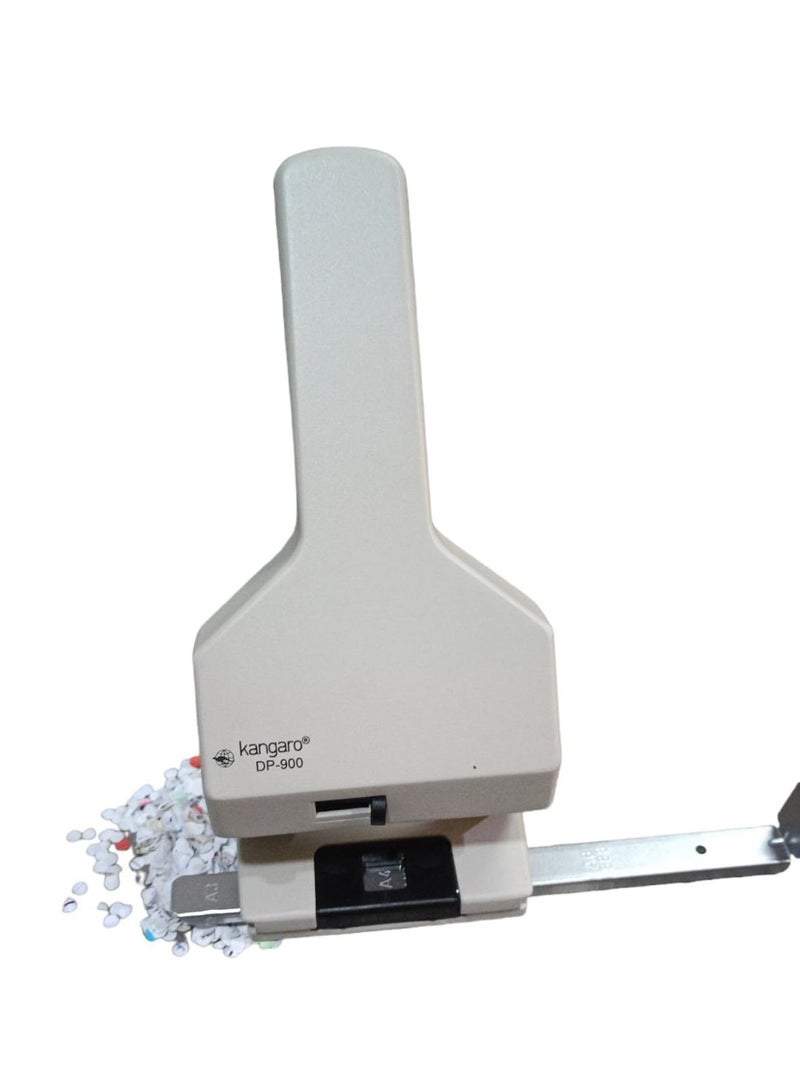 Kangaro Double-hole paper puncher, Grey color, without plastic base, paper holder, 65-sheet puncher - Image 1