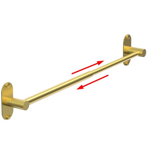 MIROAMZ Towel Bar Adjustable 144inch 252inch Towel Rack Self Adhesive Wall Mounted for Bathroom Kitchen Hand Towel Holder Cloths Hanger 304 Stainless Steel Organizer Single Bar 1 Gold - Image 1