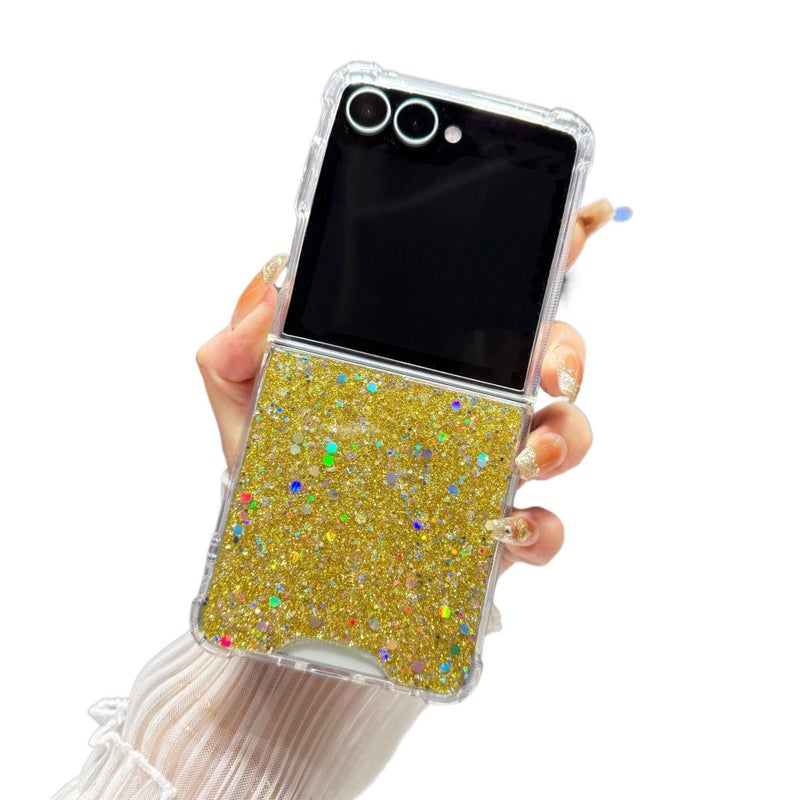 Protective Case | Shockproof Cover for Samsung Galaxy Z Flip 4 | Drop Protection | Gold | TPU+PC - Image 1