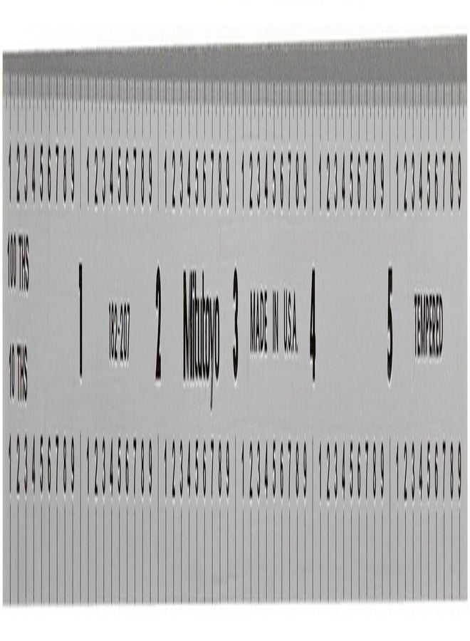 Mitutoyo 182-207, Steel Rule, 6" X 150mm, (1/10, 1/100", 1mm, 1/2mm), 1/64" Thick X 1/2" Wide, Satin Chrome Finish Tempered Stainless Steel - Image 1