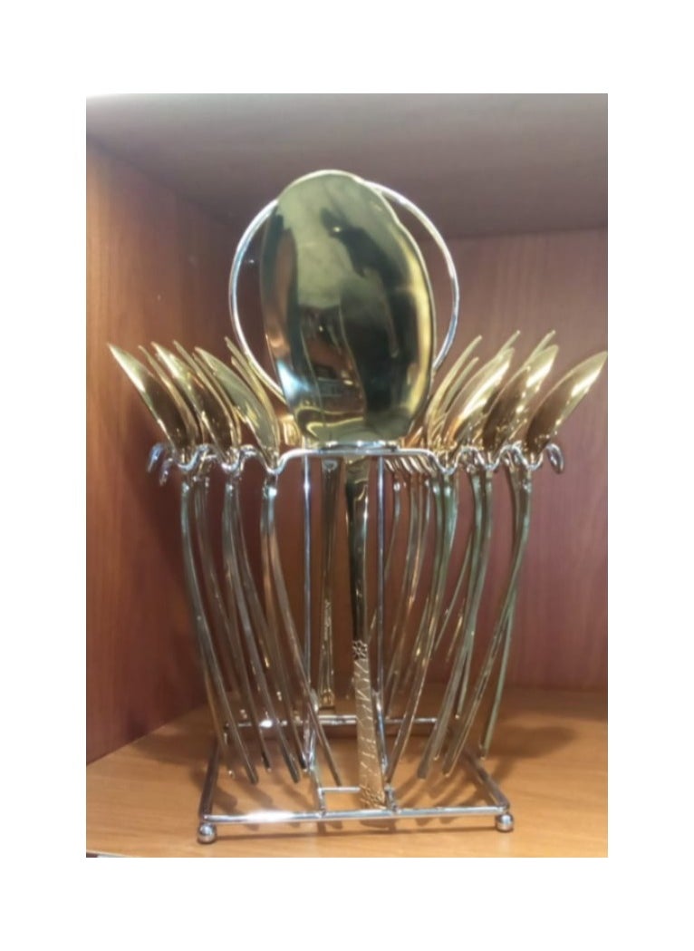 Arshia - A set of forks and spoons, 38 pieces, on a German gold stand, 3035 - Image 1