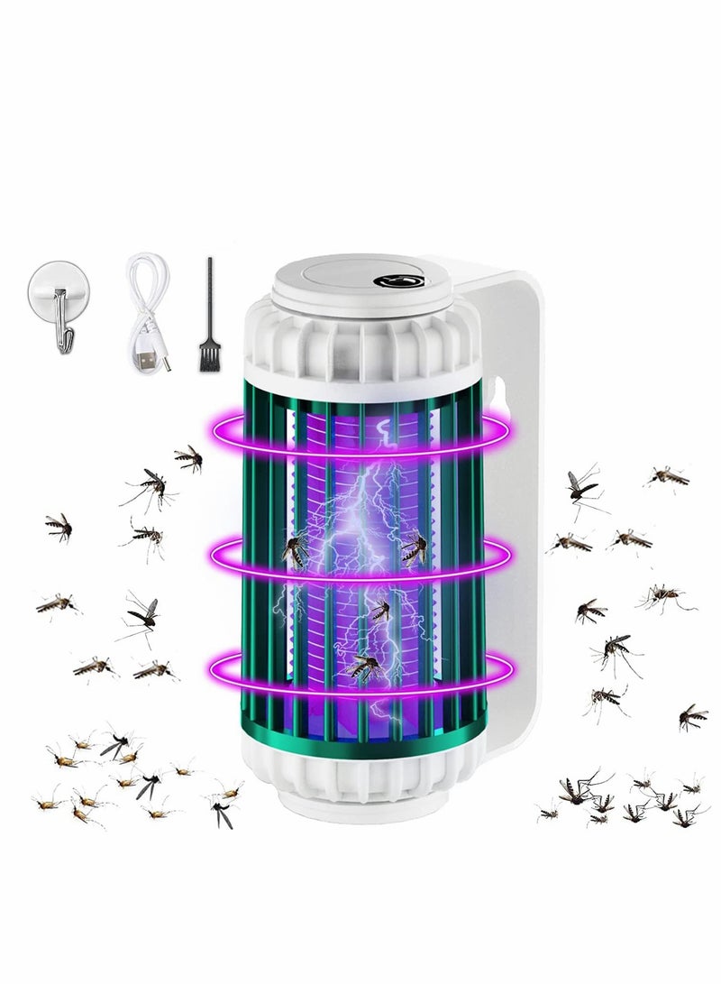 Zikra Electric Mosquito Killer, Portable Wall Mounted USB Rechargeable Outdoor Mosquito Trap Lamp, Double Baits, Dual Mode, Ultra-Quiet, Power Saving, Indoor Mosquito Zapper, for Home Backyard Garden Patio - Image 1