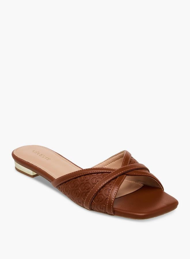 Celeste Women Monogram Embossed Sandals - Image 1