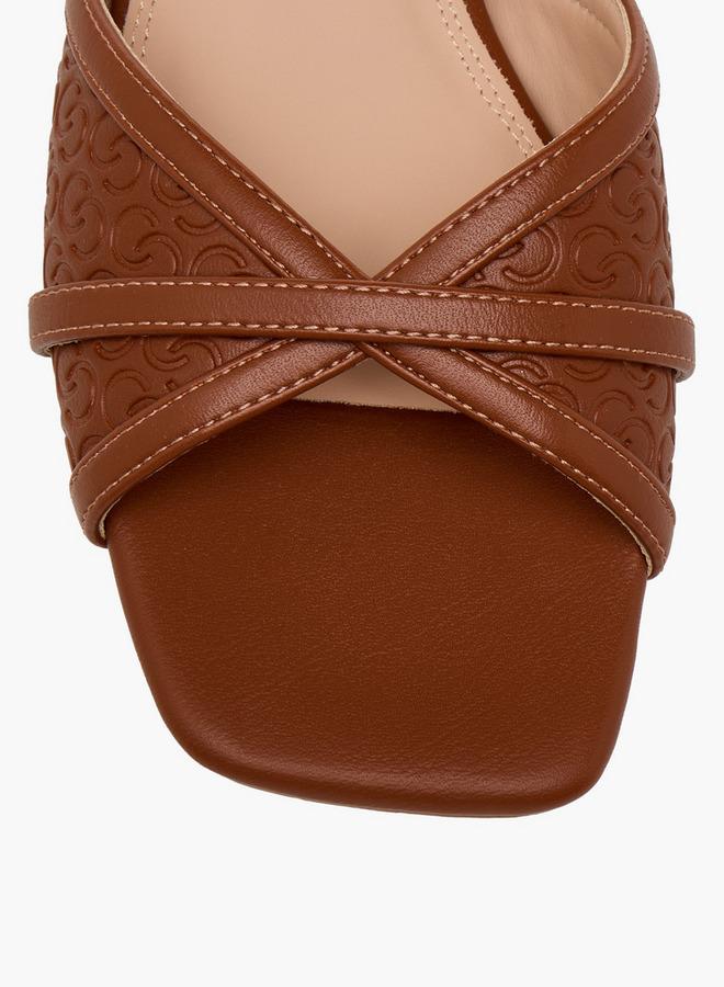Celeste Women Monogram Embossed Sandals - Image 4